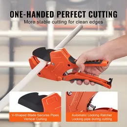 Product image of Ratcheting Pipe Cutter for PVC, CPVC, PEX, PE, PP-R, Rubber Hoses, with SK5 Blade