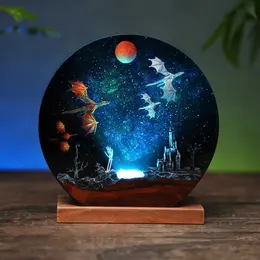 Product image of Epoxy Resin Lamp with Ice Dragon and Fire Dragon Design