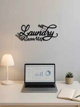 Product image of Metal Wall Sign with Pediment for Laundry, Bar, Cafe