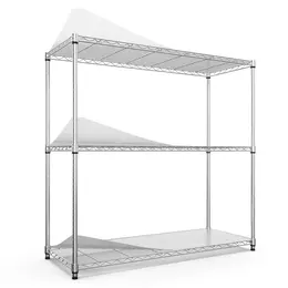 Product image of 3 Tier Wire Shelving Unit, 1050 LBS, NSF, Height Adjustable, Chrome