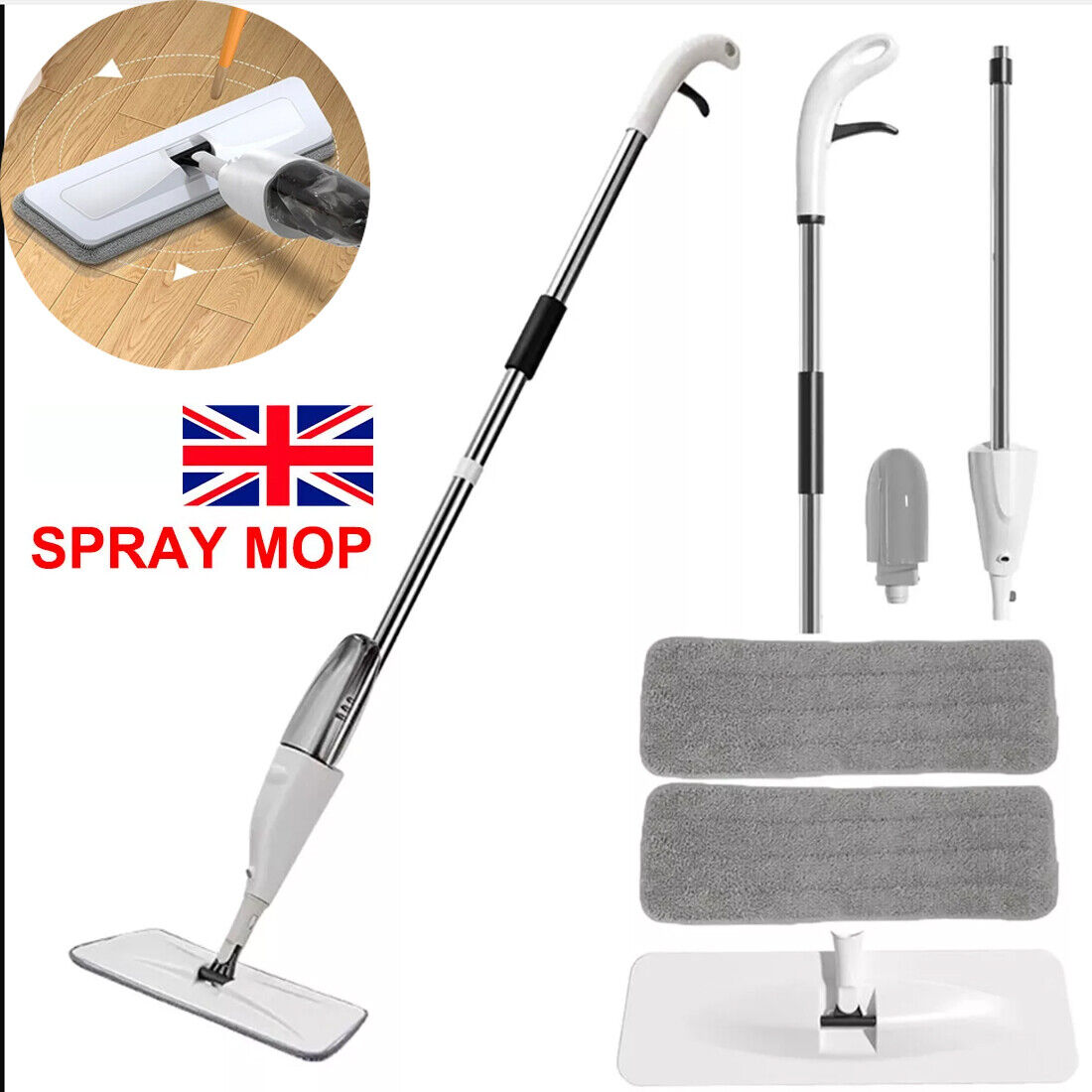 Main product image of Spray Mop for Floor Cleaning with 2 Microfibre Pads