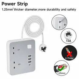 Product image of 2-Socket Extension Lead, Wiselead YG2K4U, 4 USB 3.1A, 10A 240V, Overload Protection