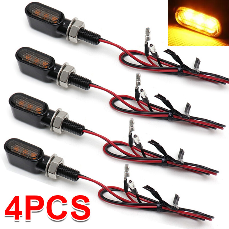 Main product image of 4X Motorcycle LED Turn Signal Lights, Amber, E-Marked
