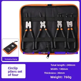Product image of 7-inch Circlip Pliers Set, 4-Piece, Internal & External, Straight & Curved