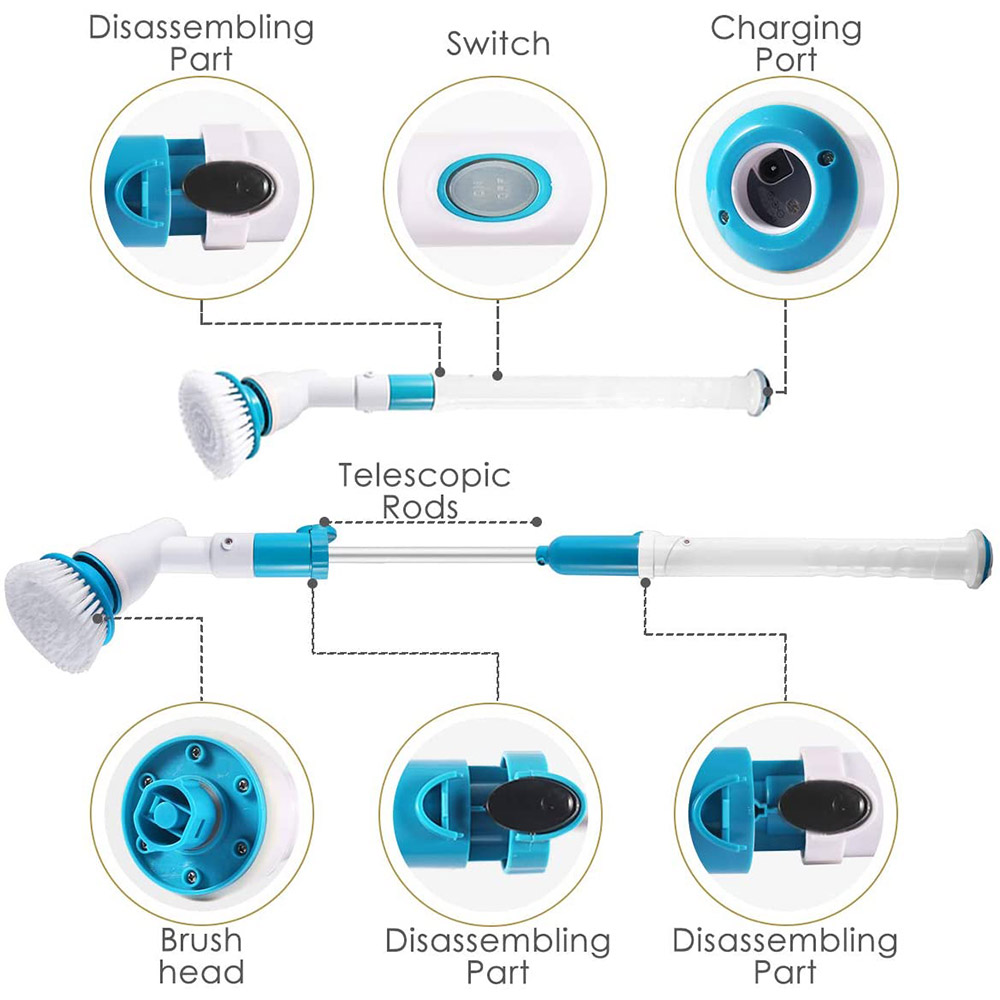 Main product image of Electric Spin Scrubber Turbo Scrub, Cordless, Rechargeable, 3 Heads