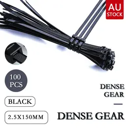 Product image of Nylon Cable Ties, UV Stabilised, Black, 150mm x 2.5mm, 100 pc