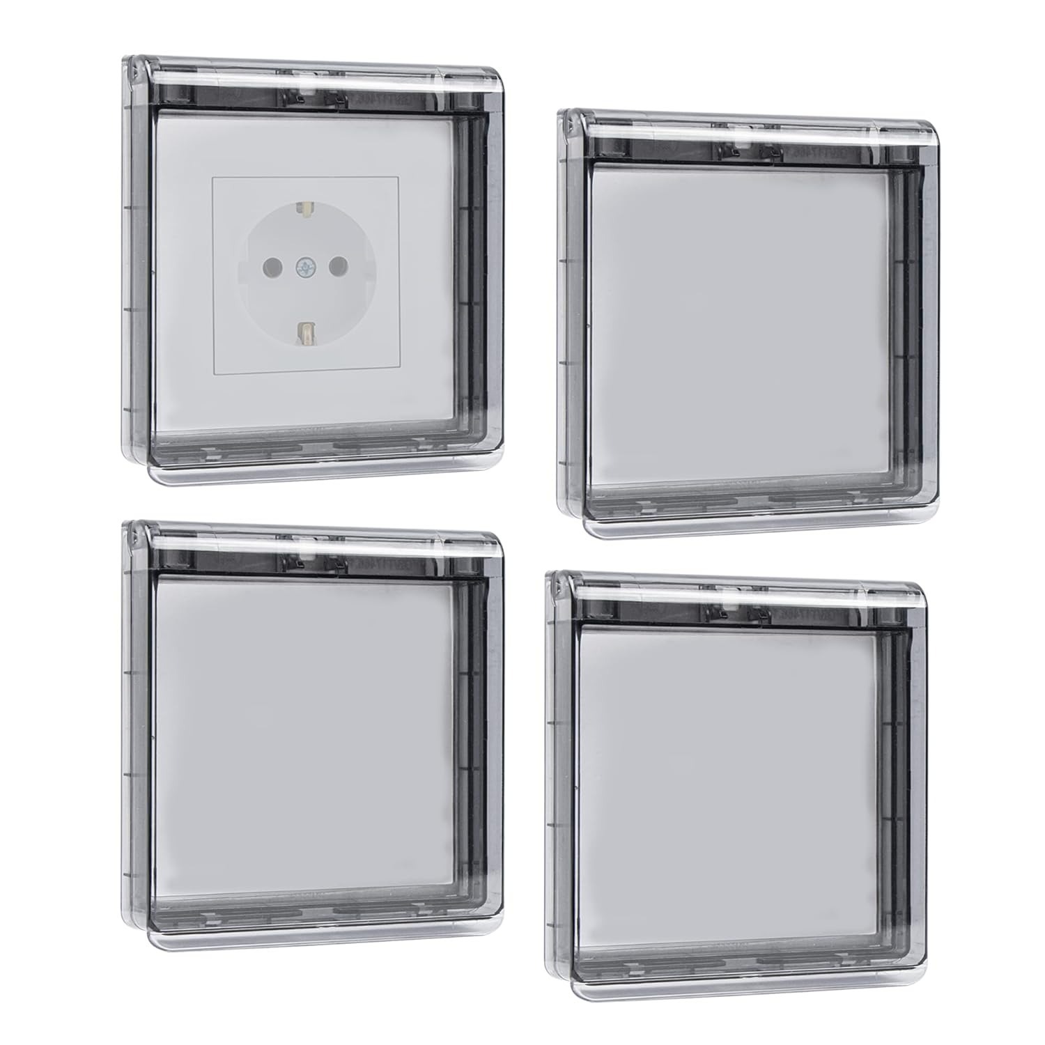 Main product image of Type 86 Flip Outlet Covers, Self-Adhesive, Black, 4-Pack