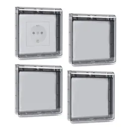 Product image of Type 86 Flip Outlet Covers, Self-Adhesive, Black, 4-Pack