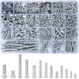 Product image of 1080 Pc Metric Machine Screw, Nut, and Washer Assortment, M3-M6, Cross Slotted Round Head
