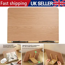 Product image of Adjustable Wooden Book Stand with Page Clips