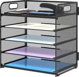 Product image of 5-Tier Mesh Paper Organizer Letter Tray with Handles