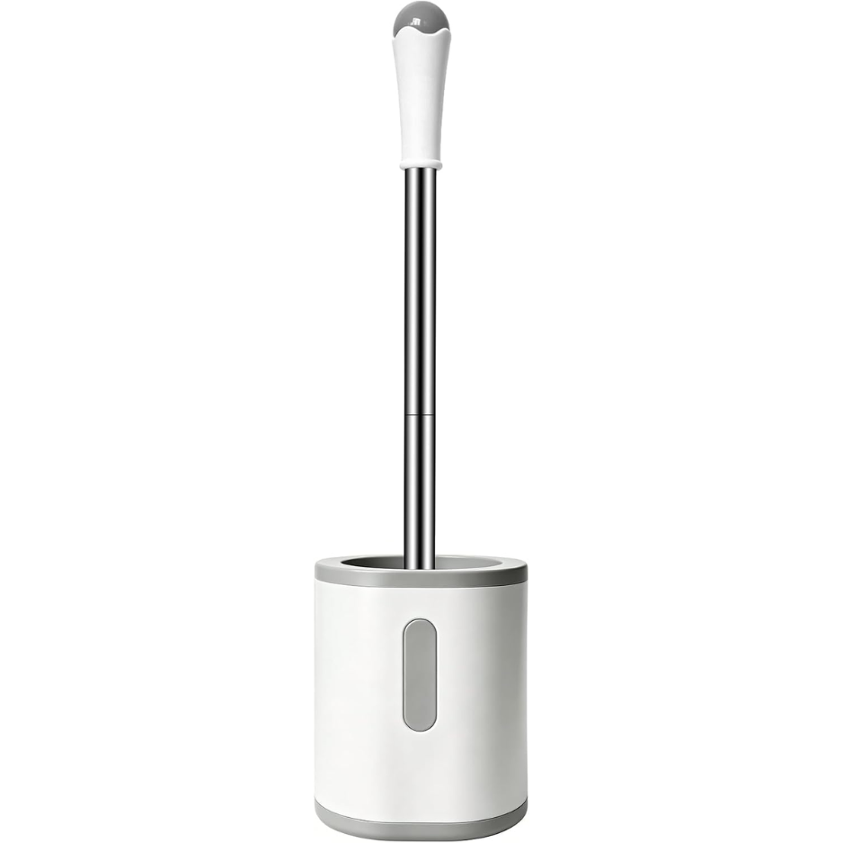Main product image of Compact Toilet Brush Holder, Stainless Steel Handle, Drip Proof, Nylon Bristles
