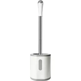 Product image of Compact Toilet Brush Holder, Stainless Steel Handle, Drip Proof, Nylon Bristles