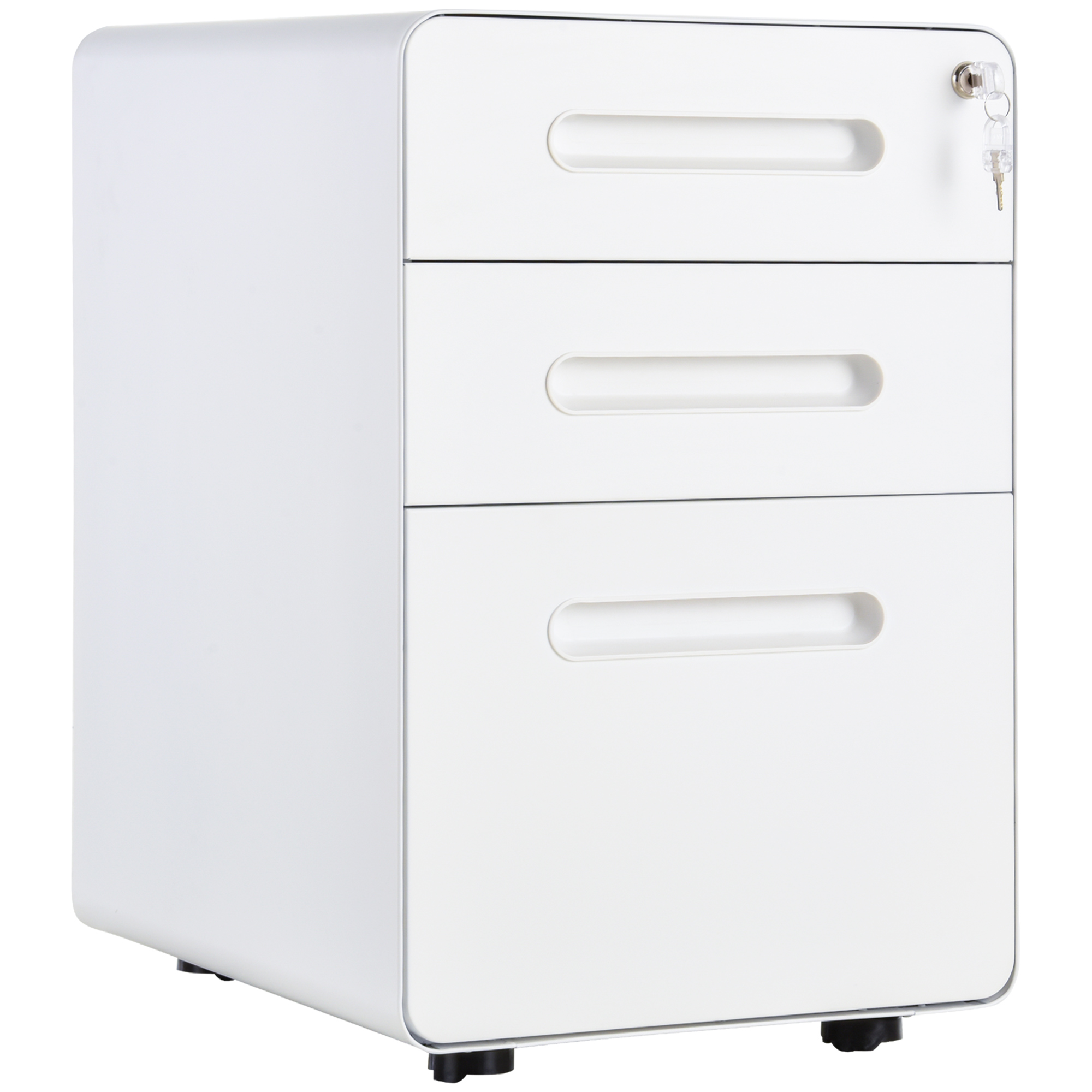 Main product image of Pre-Assembled 3-Drawer Lockable File Cabinet, A4/Letter/Legal, White