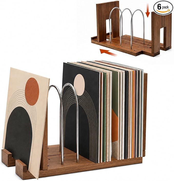 Main product image of Adjustable Vinyl Record Storage Stand with Dividers