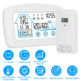 Product image of Wireless Weather Station with Clock, 196ft Range, Indoor/Outdoor Temp/Humidity Monitor