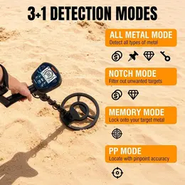 Product image of Metal Detector, 4 Modes, 10 Inch IPX7 Probe, LCD Display