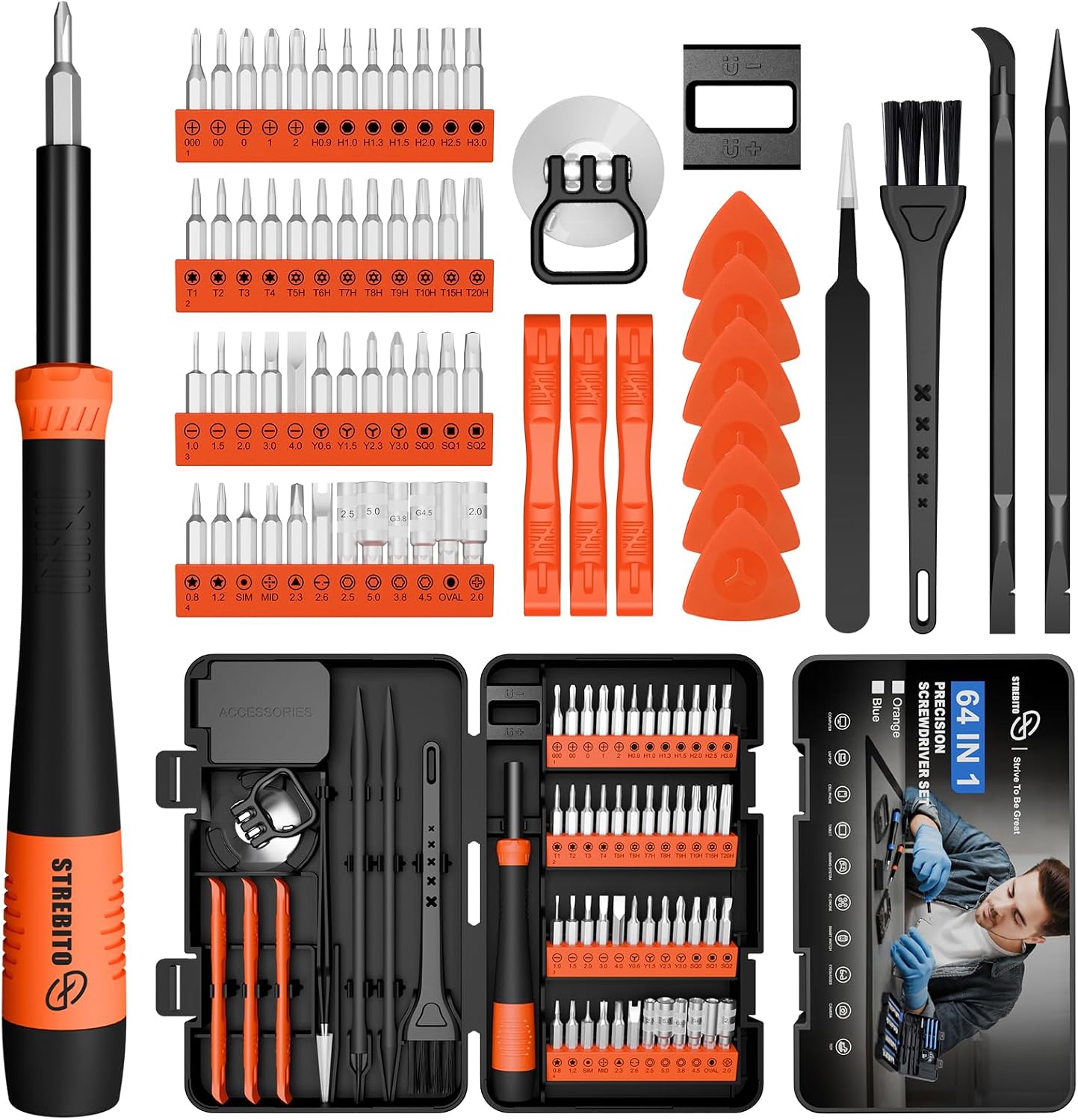 Main product image of Magnetic Micro Screwdriver Set, 64-in-1, with Torx Bits