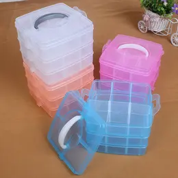 Product image of Small 3-Layer Portable Storage Box, 18 Removable Compartments