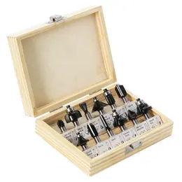 Product image of 12-Piece 8-Handle Black Woodworking Cutter Set