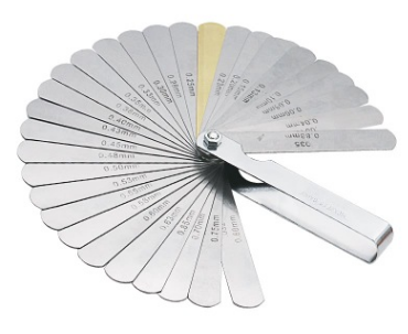 Main product image of 32 Piece Feeler Gauge Set, 0.04-0.88 mm / 0.0015-0.035 in., Copper Blades