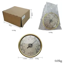 Product image of Analog Thermometer and Hygrometer with Aluminum Ring and Dial