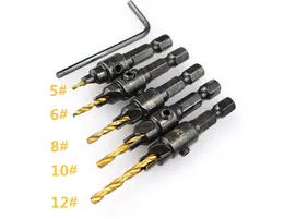 Product image of 5-Piece Titanium Woodworking Countersink Drill Bit Set