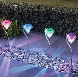 Product image of Solar Powered Outdoor Garden Diamond Shaped LED Pathway Light