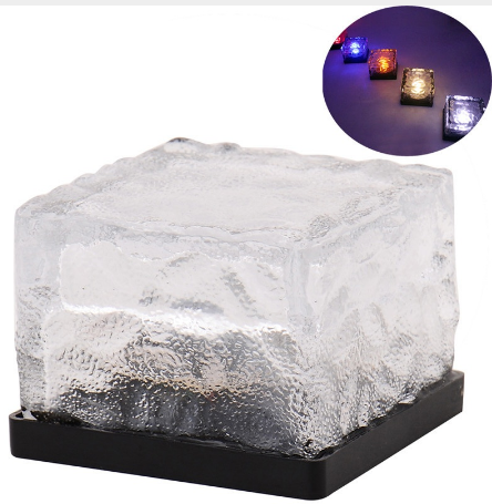 Main product image of Waterproof Solar LED Crystal Glass Ice Brick Outdoor Ground Light