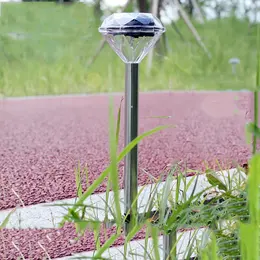 Product image of Solar-Powered Straight Pole Diamond Lawn Light