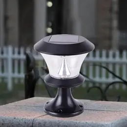 Product image of 8-LED Round Solar-Powered Outdoor Column Light Fixture