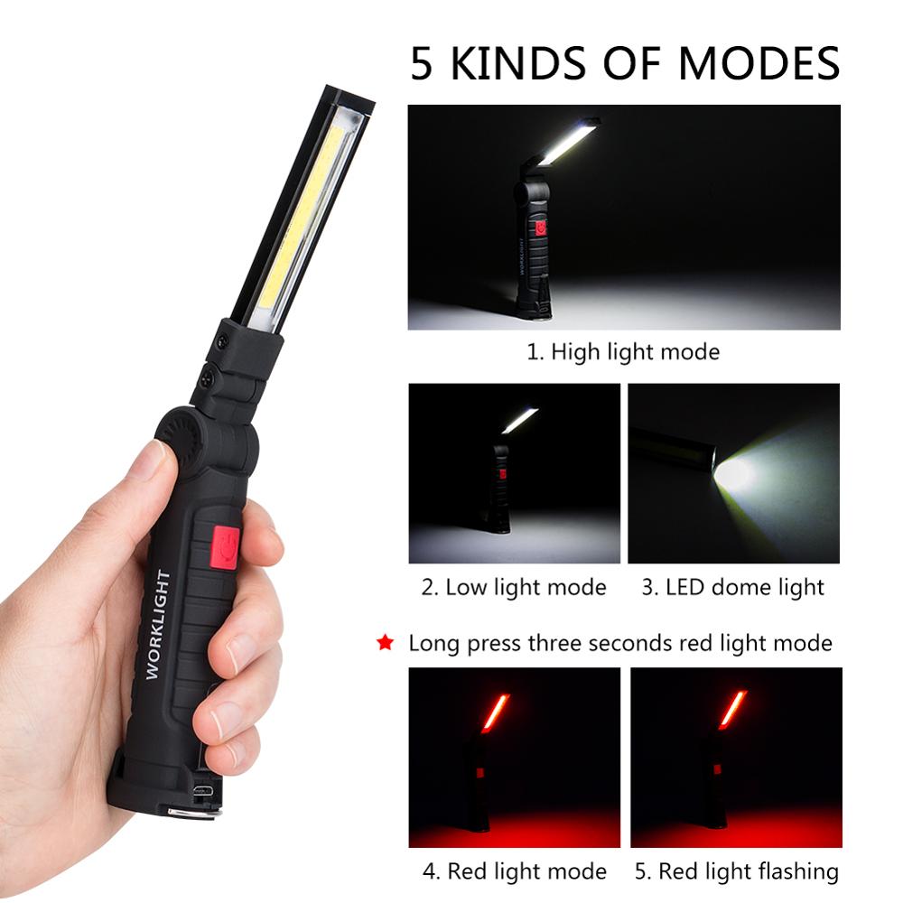 Main product image of COB LED USB Rechargeable Waterproof Magnetic Work Light and Hanging Lamp