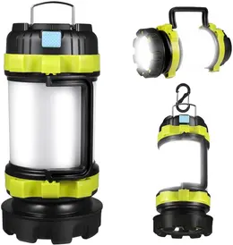 Product image of Rechargeable LED Camping Lantern Flashlight with Integrated Power Bank