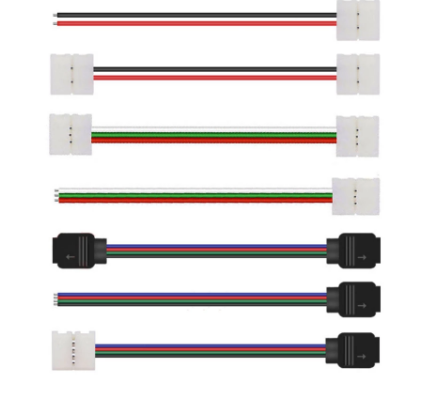 Main product image of RGB LED Strip 4-Pin Female Double-Head Welding-Free Buckle Connector Cable 10mm