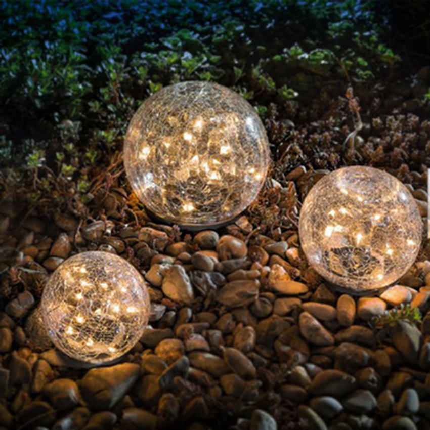 Main product image of Cracked Glass Ball Solar LED Ground Lamp for Path and Lawn