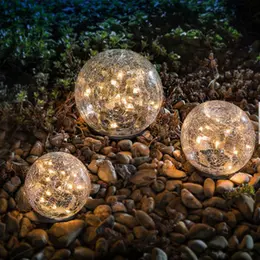Product image of Cracked Glass Ball Solar LED Ground Lamp for Path and Lawn