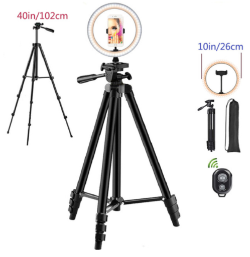 Main product image of Ring Mobile Phone Holder Tripod with Round Fill Light, 3 Color Modes