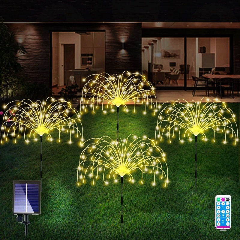 Main product image of Solar-Powered Waterproof Fireworks Garden Stake Lamp