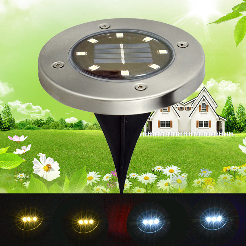 Main product image of 8-LED Solar Stainless Steel Landscape Ground Light