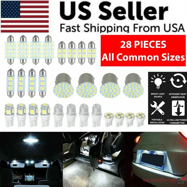 Main product image of 28-Piece White LED Interior and License Plate Bulb Kit