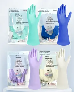 Product image of Nitrile Gloves, Non-Slip, White, Size L, 1 Pair