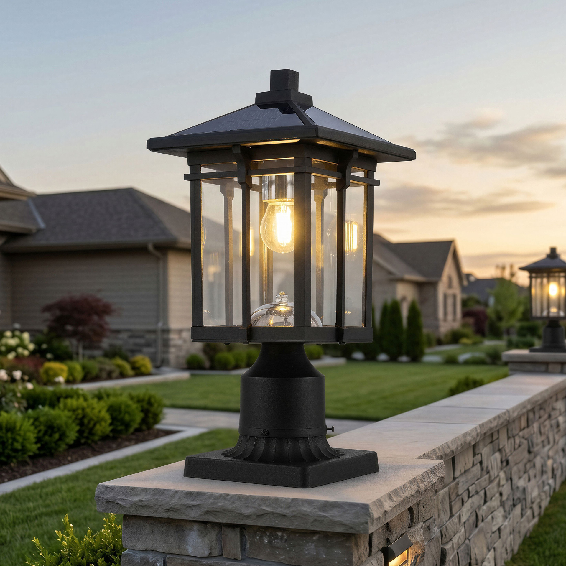 Main product image of Solar Post Light, Dusk to Dawn, Pier Mount Base