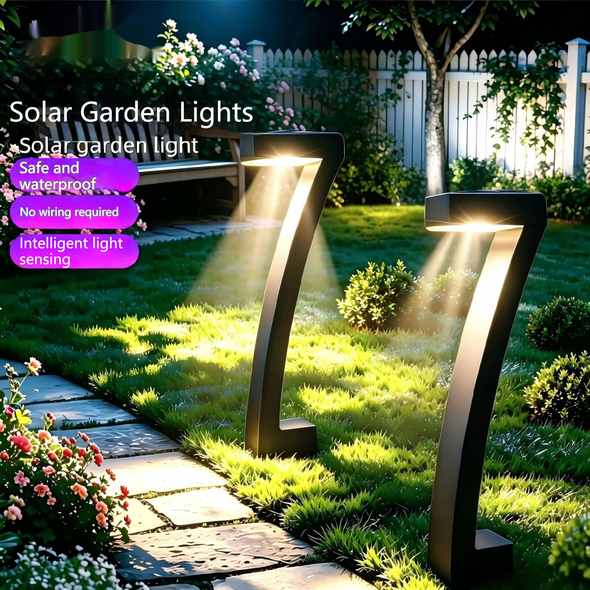 Main product image of Square Waterproof Solar Lawn Light for Outdoor Use