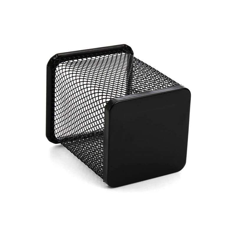 Main product image of 12 Pack Metal Square Mesh Pen Holders, Black Epoxy-Coated Industrial Design