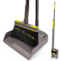 Product image of Dustpan and Brush Set, 138cm Adjustable Handle, Extension Pole, Transparent Window