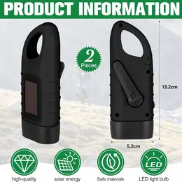 Product image of 2-Pack Solar and Hand Crank Flashlight Set