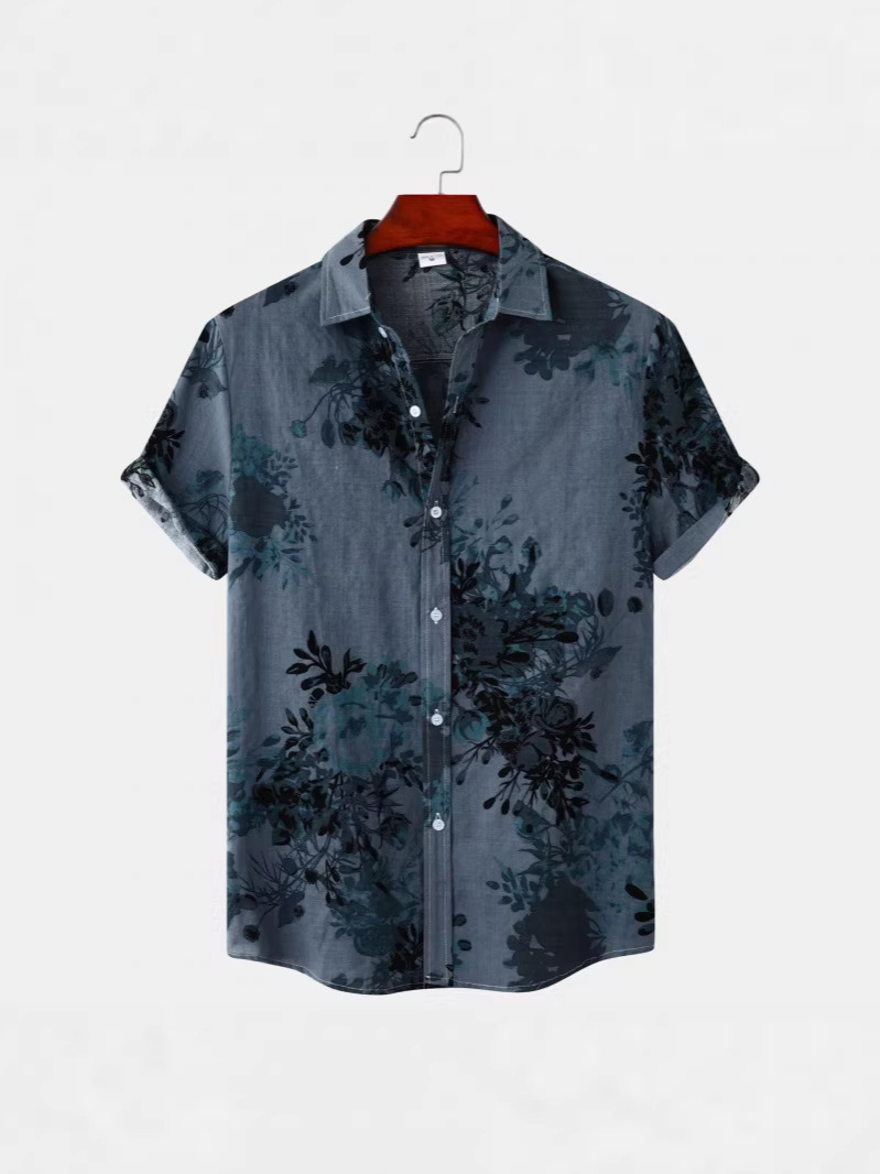 Main product image of Men's Short-Sleeve Collared Shirt, Floral Print