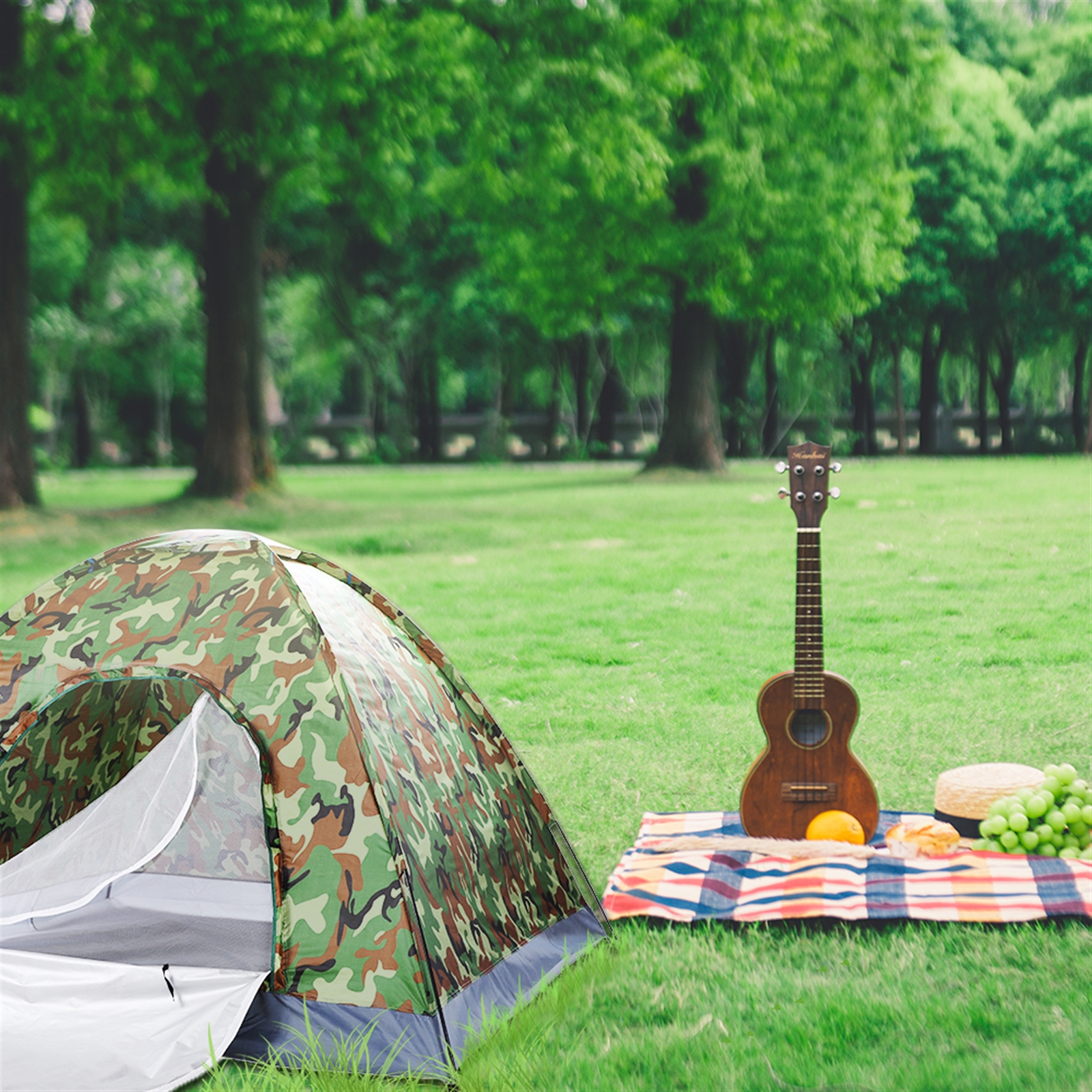 Main product image of 3-4 Person Camouflage Camping Tent, UV-Resistant, Fiberglass Poles