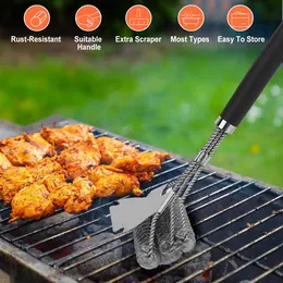 Product image of Stainless Steel Grill Cleaning Brush, 16.5in Handle, Wire Bristles