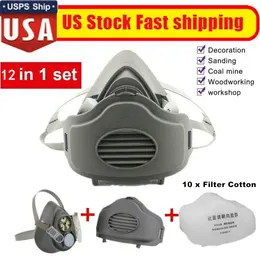 Product image of Reusable Half Face Respirator Dust Mask for Woodworking, Painting, Welding